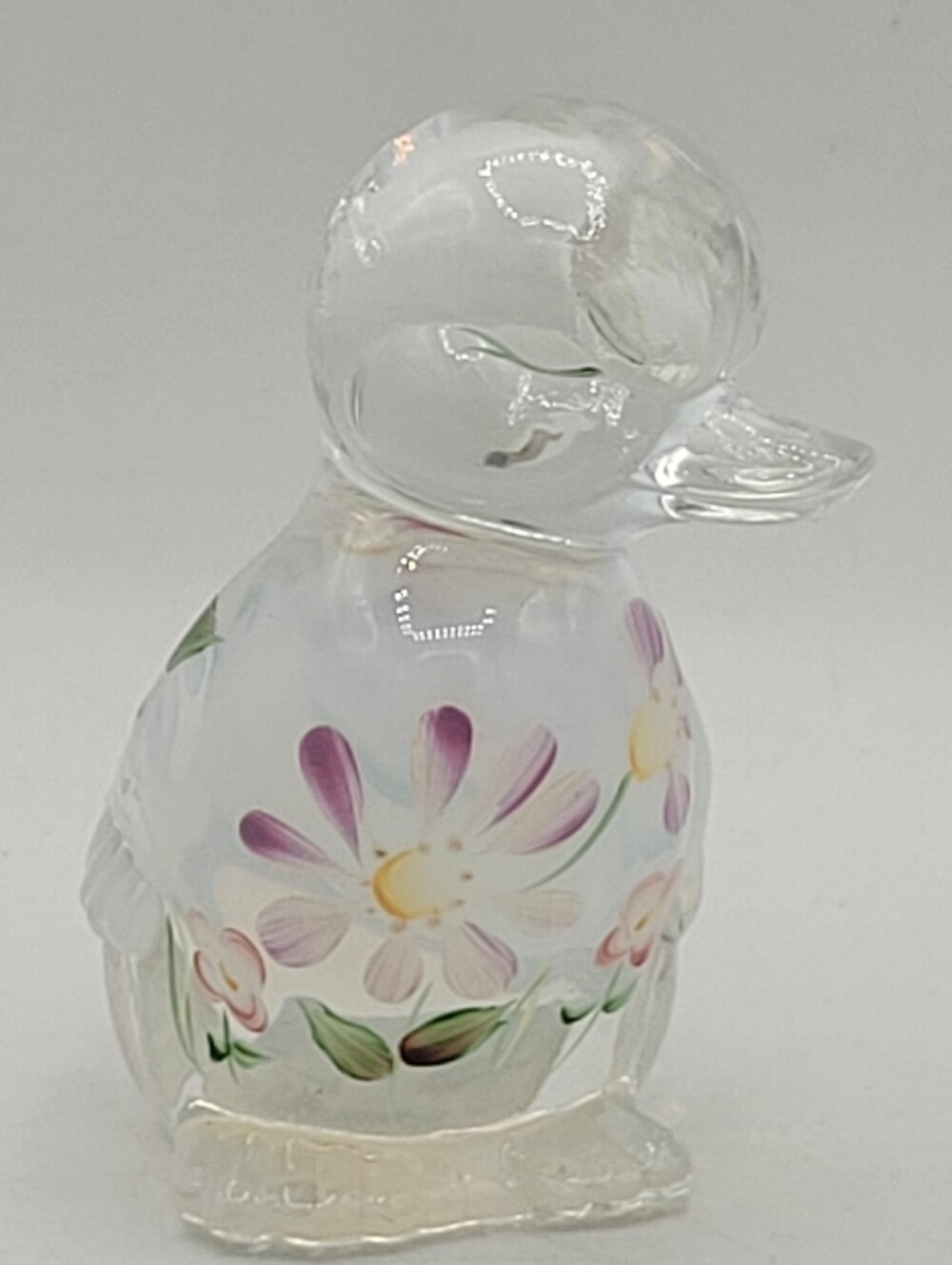 vintage Fenton French Opalescent glass duckling figurine